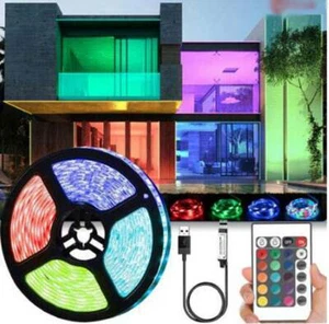 5V USB LED Strip Lights TV Back Light 5050 RGB Backlight Night 24Key Remote 2021 - Picture 1 of 10