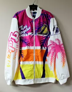 New NBA Los Angeles Lakers City Edition zip up embroidery nylon jacket men's L - Picture 1 of 5