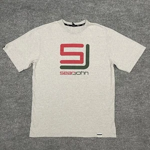 Vintage Sean John T Shirt Mens Large Gray Baggy Hip Hop Streetwear Skater Y2K - Picture 1 of 11