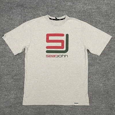 Vintage Sean John T Shirt Mens Large Gray Baggy Hip Hop Streetwear Skater Y2K - Image 1 of 4