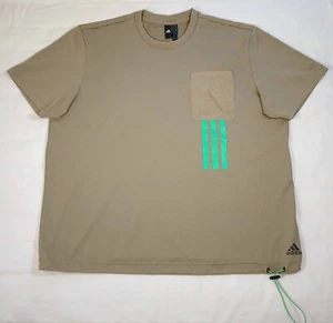 Adidas Shirt 2XL Mens Olive Green Activewear Short Sleeve Lightweight - Picture 1 of 9