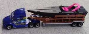 1981 Matchbox 1998 Kenworth Semi & Low Bed Trailer + Boat LOOSE - Picture 1 of 5
