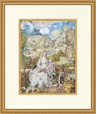 Albrecht Durer Madonna e Criança com Animais Museu Impressão Recém Personalizada Moldura - Imagem 1 de 2