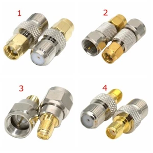SMA To F TV Female Male Connector RF Plug Adapter Coaxial Brass Converter Jack - Picture 1 of 5