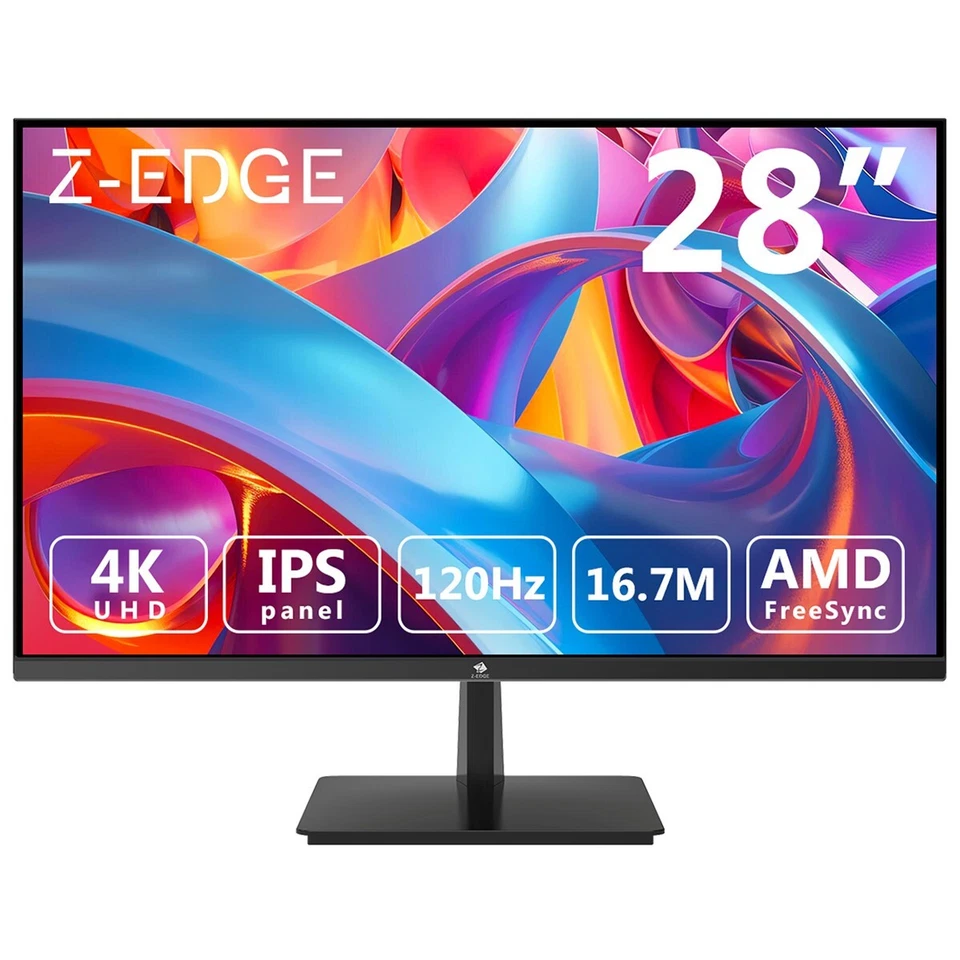 Z-EDGE 28" Ultra HD 4K 3840 x 2160 120Hz 4ms IPS Gaming Monitor, HDMI x2, DP x2 - Image 1 of 4