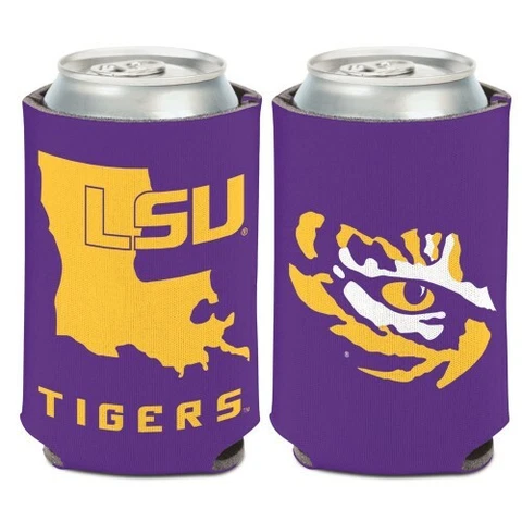 LSU TIGERS SOFT FOAM CAN BOTTLE COOZIE KOOZIE COOLER HOLDER NCAA LICENSED Cover