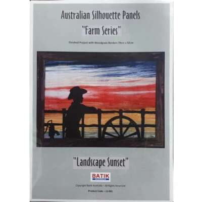 Quilting Sewing Quilt Pattern Landscape Sunset Cowboy Patchwork Pattern Batiks - Image 1 of 3