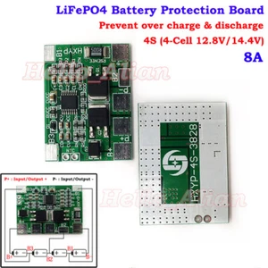 8A 4S LiFePO4 LFP 18650 Battery Packs BMS Charger Protection Board 12.8V 14.4V - Picture 1 of 5