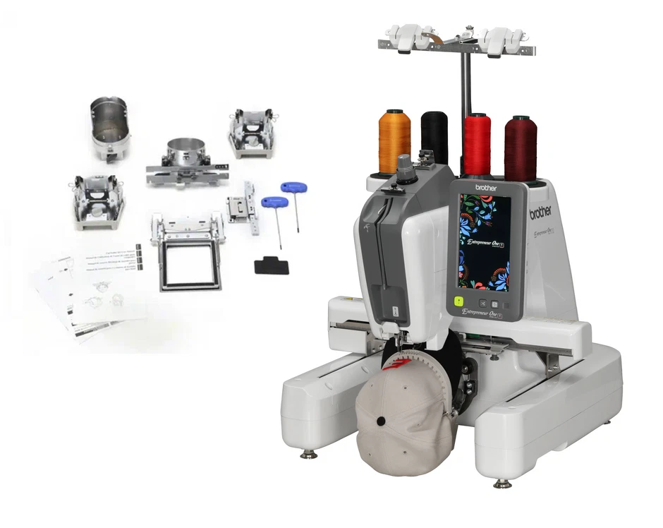 Brother PR1X Entrepreneur 1 Needle Embroidery Machine Bonus Cap Frame Kit