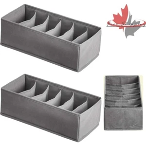 Versatile Non-Woven Divided Drawer Organizers - 2-Pack for Underwear & Socks - Picture 1 of 7