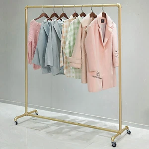 Heavy Duty Commercial Garment Rack Metal Rolling Clothing Shelf Retail Store New - Picture 1 of 17