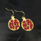 Vintage Fruit Red Garnet Earrings Gold Resin Stone  Jewelry Gift For Women Gifts