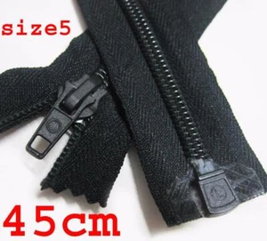 O 45cm Black Size 5 Nylon Tooth Fashion Dress Zip / Zipper Open End - Bild 1 von 1