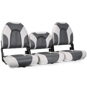 NORTHCAPTAIN Charcoal/Light Grey 52" Folding Bass Boat Seat 3 PCS - Picture 1 of 6