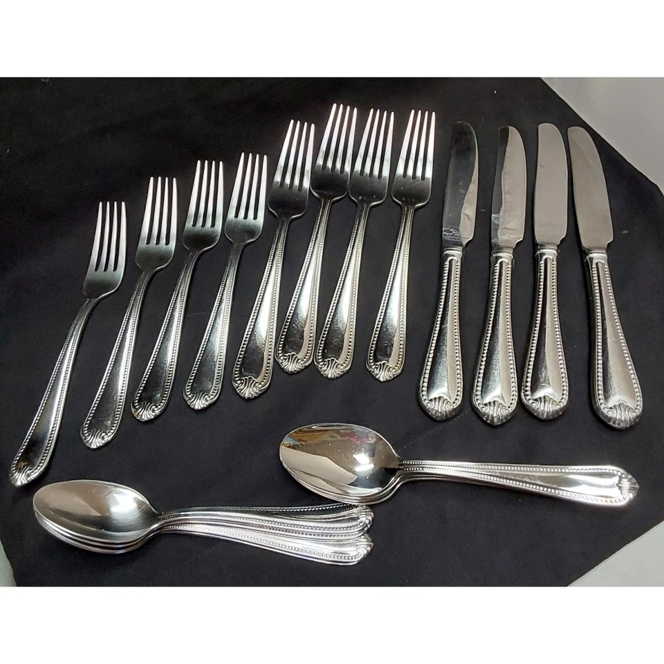 Lenox Silverware Service for 4 total of 20 pieces "Bead" pattern Lenox 1810  - Image 1 of 4
