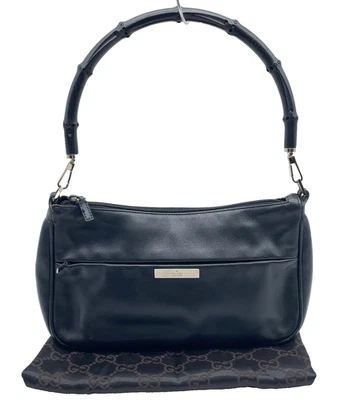 Auténtico bolso de hombro Gucci de cuero de bambú negro 001.3865 con bolsa para el polvo NS111145 Foto 1 de 4
