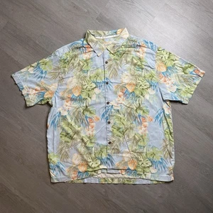 Tommy Bahama Original Fit 100% Seide Hemd mit grünen Blättern Herren Hawaii Gr. 3XL - Bild 1 von 11