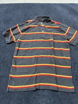 Polo OP Ocean Pacific Para Hombres XL Gris Rojo Amarillo Rayas Manga Corta Informal Foto 1 de 4