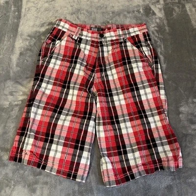 Pantalones Cortos Carga Southpole Para Hombres a Cuadros Talla 34 Rojo Negro Blanco Informales Ligeros Foto 1 de 4