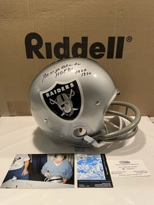 Полноразмерный футбольный шлем с автографом Джорджа Бланды KRA-LITE 2-Bar Riddell сертификат подлинности - Изображение 1 из 4