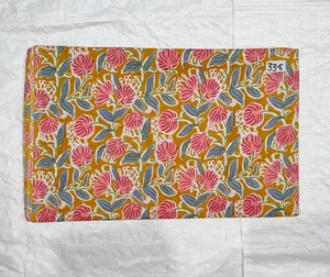 Indische Handarbeit Multi Blumendruck Schneiderei, Nähen Laufen Stoff 2,5 Yards - Bild 1 von 4