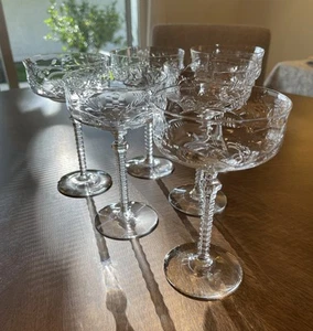 Set Of 6 Rock Sharpe Burleigh Tall Sherbet Champagne Glass Barware IMC - Picture 1 of 11