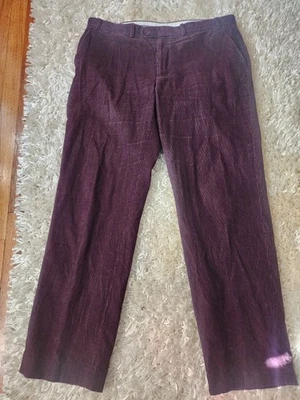 Lauren Ralph Lauren Corduroy Pants 38x32 Burgundy Maroon Straight Leg Cotton - Image 1 of 4