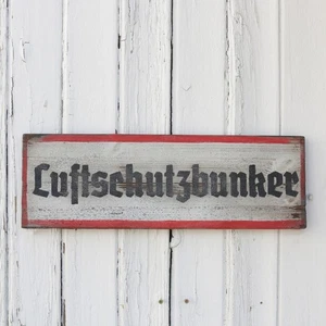 Holzschild Luftschutzbunker Wehrmacht WW2 WK2 Sammler Deko - Bild 1 von 10