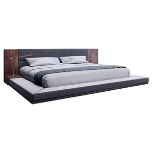 Pemberly Row 91x108" Modern Polyester Fabric California King Bed in Gray - Picture 1 of 2