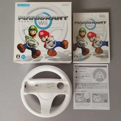 Japanese Mario Kart Wii Game & Wheel Big Box - Nintendo Wii Japan Import NTSC-J - Image 1 of 4