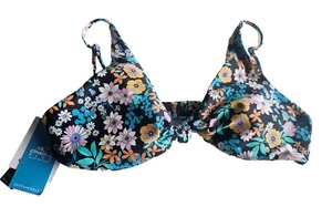 Top de bikini O'NEILL azul para mujer con nudo de pismo frontal triángulo tatum floral L NUEVO - Imagen 1 de 6
