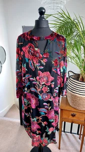 LADIES New rich velvet shift cocktail dress PLUS size 20 XL Wedding Event Loose - Picture 1 of 14