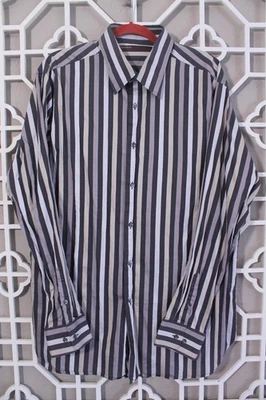 Perry Ellis Button Up Shirt Mens XL Blue Striped Casual Preppy Cotton Business - Image 1 of 4