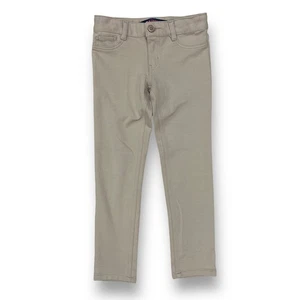 Girls Size 7 Adjustable Waist School Uniform Tan Khaki Pants with Pockets - Picture 1 of 2
