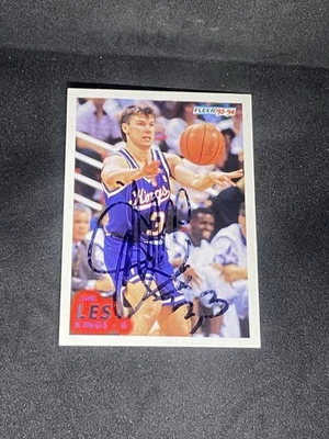 Jim Les 1993-94 Fleer #373 Sacramento Kings Bradley Auto Autographed Signed Card - Image 1 of 3