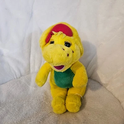 Vintage 1993 Yellow BJ Barney & Friends Dinosaur Plush with Red Hat - Image 1 of 4