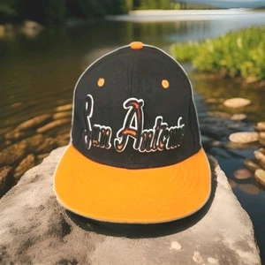 Jacobson San Antonio City Cap Black Orange Baseball Snap Back Hat Adjustable 3D - Picture 1 of 15