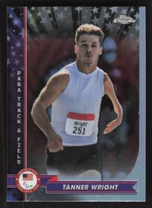 2024 Topps Chrome Paralympics #53 Tanner Wright Refractor Track & Field USA - Picture 1 of 2