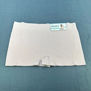 Jockey Womens Size XL Panty Boyshort Generation Seamfree Ribbed Beige New - Picture 1 of 8