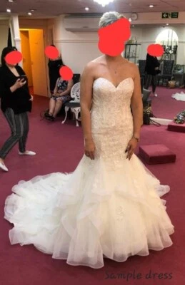 BRAND NEW Ivory Justin Alexander Strapless Wedding Dress US Size 16 - Image 1 of 4