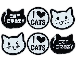 Mini Cat Magnets (Set of 6) - Cat Crazy, Love Cats, Cat Face - Car, Refrigerator - Picture 1 of 1
