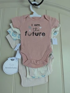 Koala baby 4pack Cotton Bodysuit, short sleeves, Newborn - Picture 1 of 5