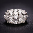 For Women Luxury Cubic Zircon 925 Silver Plated Ring Jewelry Wedding Sz 6-10