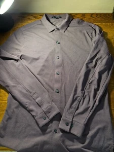 Men's Robert Barakett Nelson Long Sleeve shirt purple check, L - Picture 1 of 10
