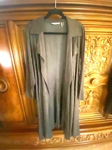 SOFT SURROUNDINGS FAUX SUEDE WESTERN BOHO DUSTER 1X - Picture 1 of 4