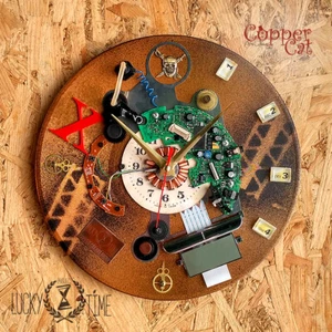Designer Wall Clock Steampunk Cyberpunk Postpunk Vinyl Art Single copy Unique - Picture 1 of 12