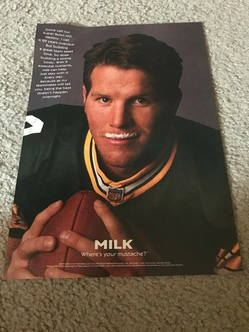 1997 BRETT FAVRE GOT MILK MUSTACHE? Poster Print Ad GREEN BAY PACKERS SUPER BOWL Cover