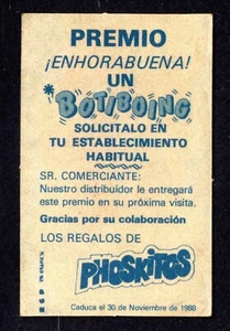 PATIN ETE CROMO PREMIADO BOTIBOING BOTICROMOS 1988 PHOSKITOS PREMIO  - Picture 1 of 2