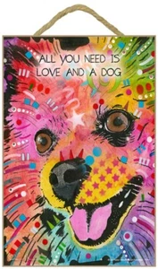 Pomeranian Schild - All You Need is Love & a Dog 7 x 10,5 - Bild 1 von 1