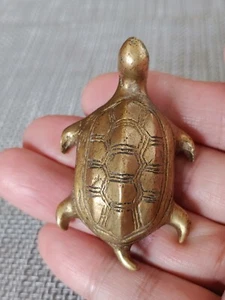 民国铜龟 Vintage Republic China Brass Sculpture Turtle Figurine Statue Handicraft - Picture 1 of 24